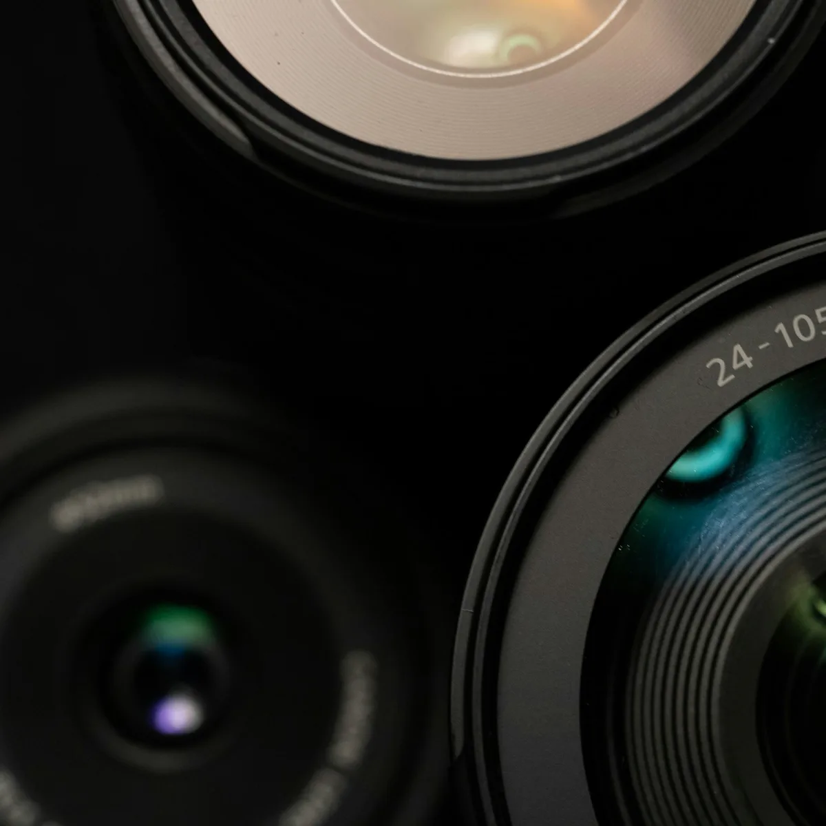 black camera lens with camera lens