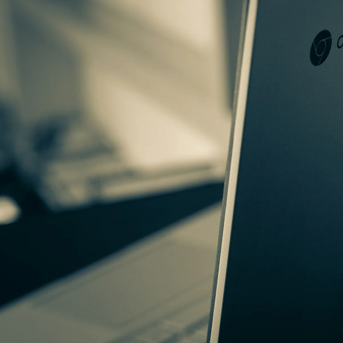 Chromebook in the light.
