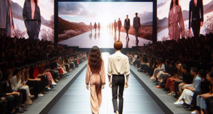 Models walking on a runway during a fashion show