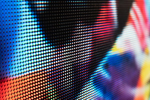 Close-up of a high-resolution LED video wall