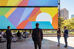 LED video wall showcasing vibrant visuals at a live event