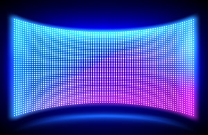 Custom-shaped LED video wall showcasing ﬂexible design options.