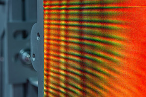 Close-up of a durable, energy-efﬁcient LED video wall panel.