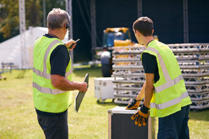 Local technician providing AV support at an Orlando convention.