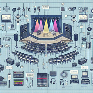 Diagram of technical requirements at an Orlando venue.